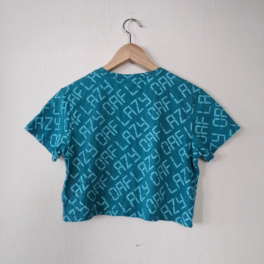 Lazy Oaf Digital Text Crop Tee - Picture 2 of 6